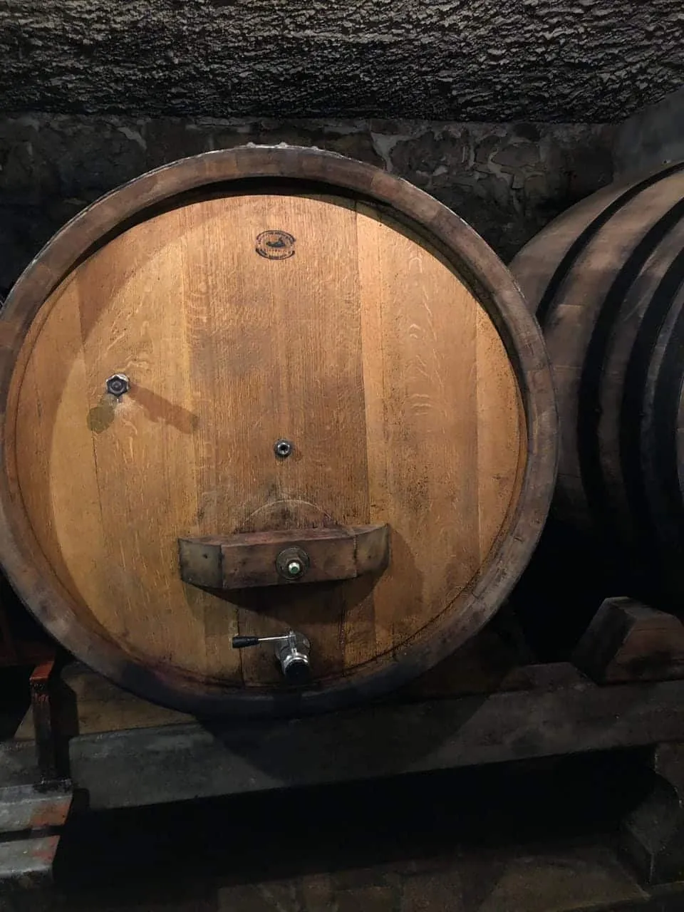 Wine barrels where organic wines are made